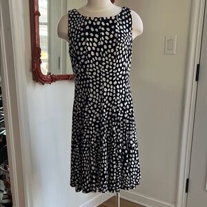 Danny & Nicole Black and White Patterned Midi Dress